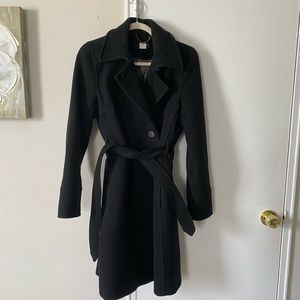 J Crew black wool knee length coat